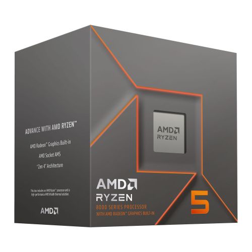 AMD Ryzen 5 8500G with Wraith Stealth Cooler, AM5, Up to 5.0GHz, 6-Core, 65W, 22MB Cache, 4nm, 8th Gen, Radeon Graphics AMD Ryzen 5 8500G with Wraith Stealth Cooler, AM5, Up to 5.0GHz, 6-Core, 65W, 22MB Cache, 4nm, 8th Gen, Radeon Graphics